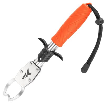 Naturgo Paradox 9" Lip Grip, Corrosion-Resistant Stainless Steel Fish Landing Tool with Non-Slip Elastomer Handle, Easy-Use Trigger,and Adjustable Wrist Strap for Secure Fishing