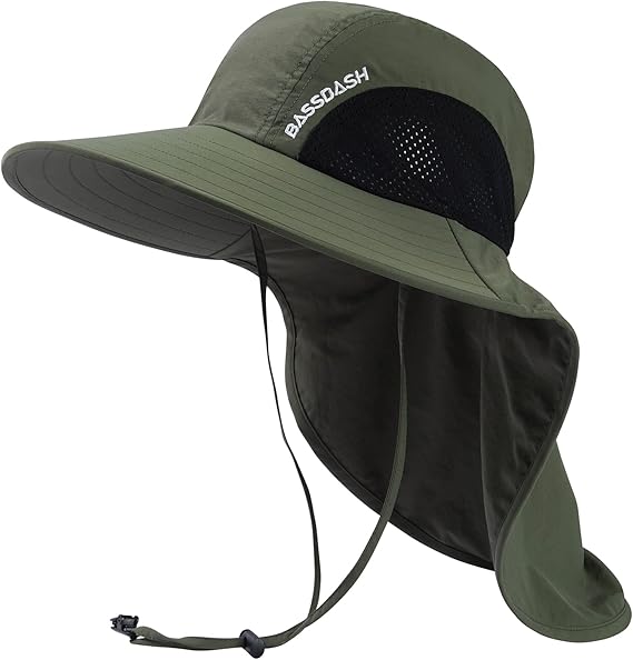 Naturgo UPF 50+ Unisex Water Resistant Wide Brim Sun Hat with Large Neck Flap Ponytail Fishing Hat for Men Women - 图片 4