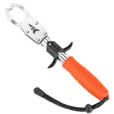 Naturgo Paradox 9" Lip Grip, Corrosion-Resistant Stainless Steel Fish Landing Tool with Non-Slip Elastomer Handle, Easy-Use Trigger,and Adjustable Wrist Strap for Secure Fishing
