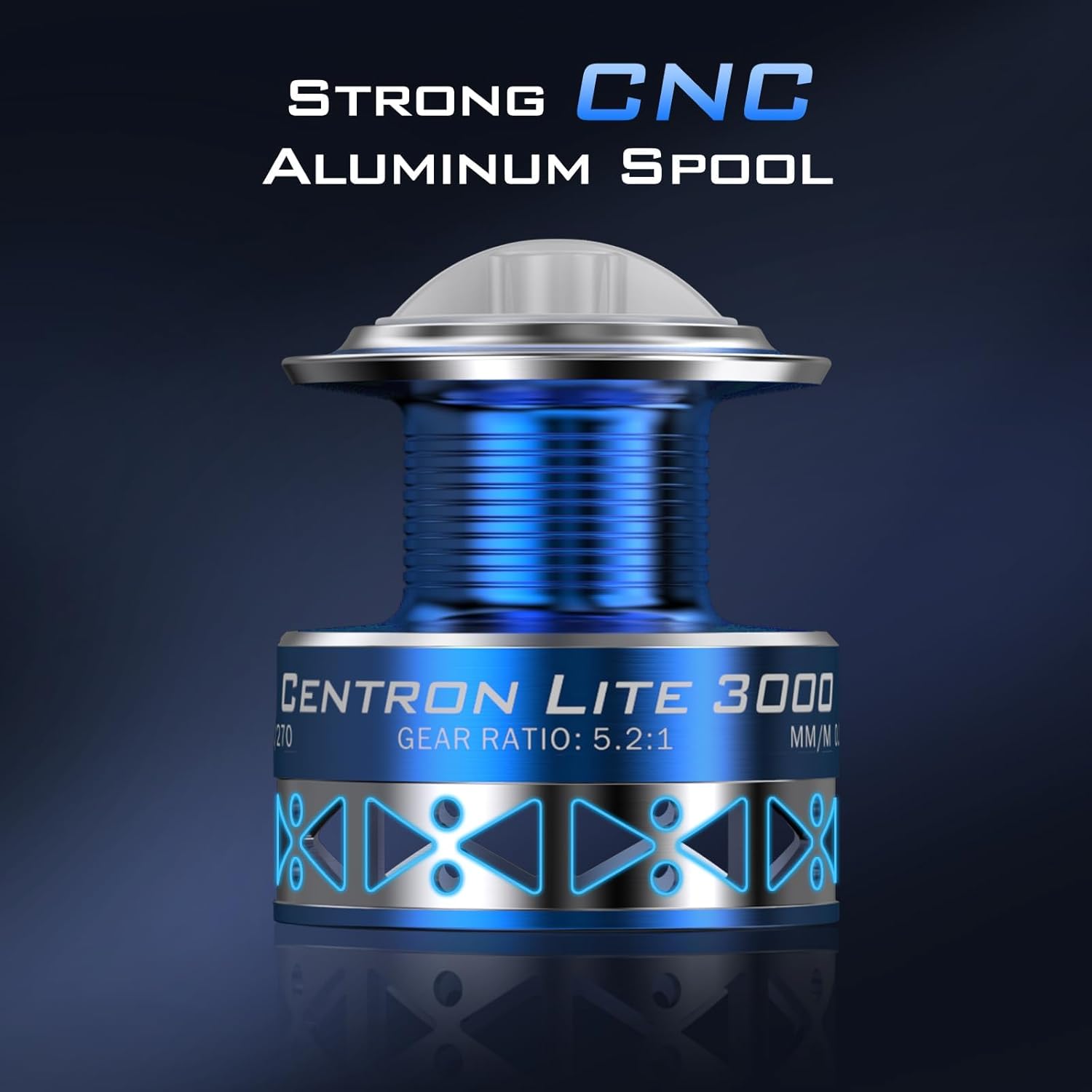 Naturgo Centron & Centron Lite Spinning Reels, Size 500 is Perfect for Ice Fishing, Up to 17.5 Max Drag, 5.2:1 Gear Ratio, Ultra Smooth Powerful, CNC Aluminum Spool, 9+1 BB Light Weight - 图片 6