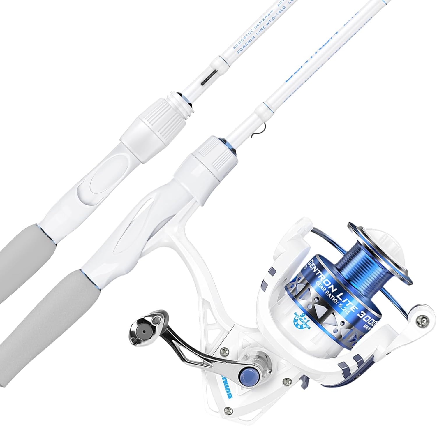 Naturgo Centron Lite Travel Fishing Rod and Reel Combo, Packable Twin-Tips Spinning & Baitcaster Combos, Lightweight IM6 Graphite, Portable Multi-Piece Kit for Bass Trout, Freshwater Travel