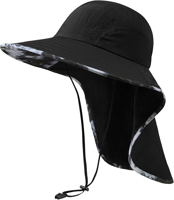Naturgo UPF 50+ Unisex Water Resistant Wide Brim Sun Hat with Large Neck Flap Ponytail Fishing Hat for Men Women - 图片 5