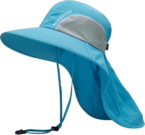 Naturgo UPF 50+ Unisex Water Resistant Wide Brim Sun Hat with Large Neck Flap Ponytail Fishing Hat for Men Women - 图片 3