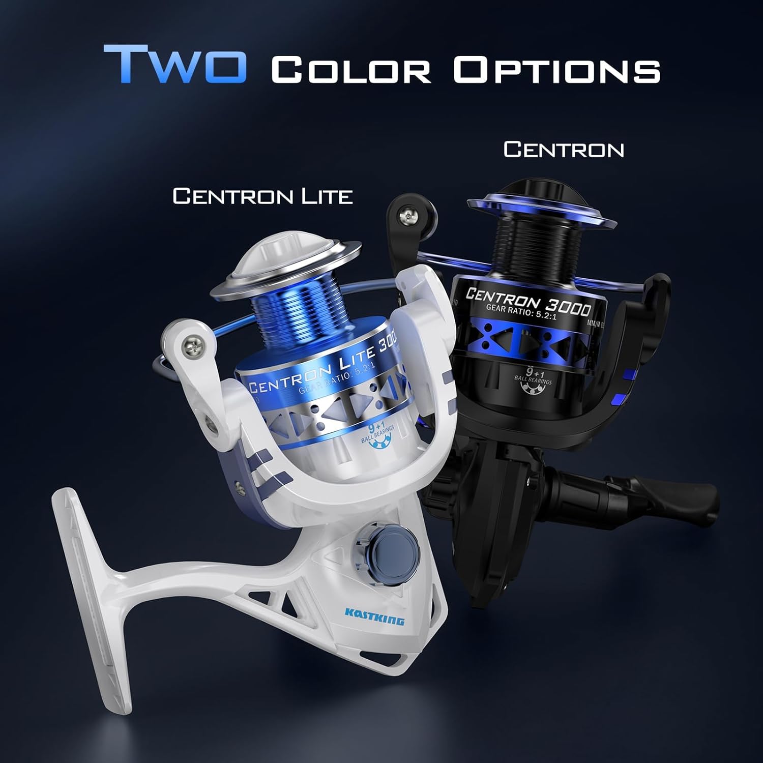 Naturgo Centron & Centron Lite Spinning Reels, Size 500 is Perfect for Ice Fishing, Up to 17.5 Max Drag, 5.2:1 Gear Ratio, Ultra Smooth Powerful, CNC Aluminum Spool, 9+1 BB Light Weight - 图片 5