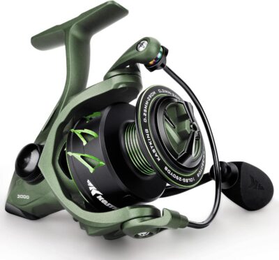 Naturgo Spartacus II Spinning Reel – Sealed Carbon Fiber 22LBs Max Drag – 7+1 Stainless BB for Saltwater&Freshwater – 5.2:1 Gear Ratio – Size 500&1000 Perfect for Ice Fishing