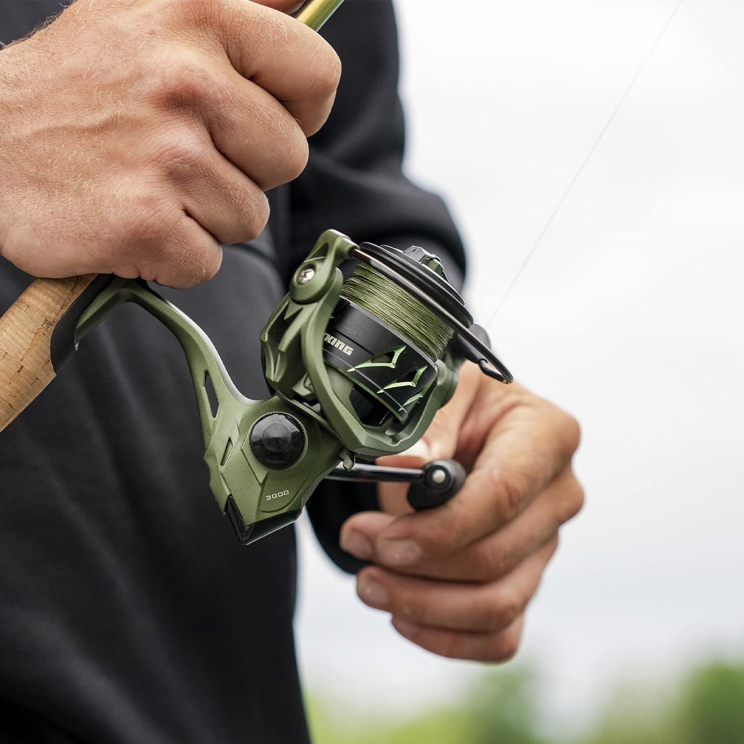 Naturgo Spartacus II Spinning Reel – Sealed Carbon Fiber 22LBs Max Drag – 7+1 Stainless BB for Saltwater&Freshwater – 5.2:1 Gear Ratio – Size 500&1000 Perfect for Ice Fishing - 图片 9