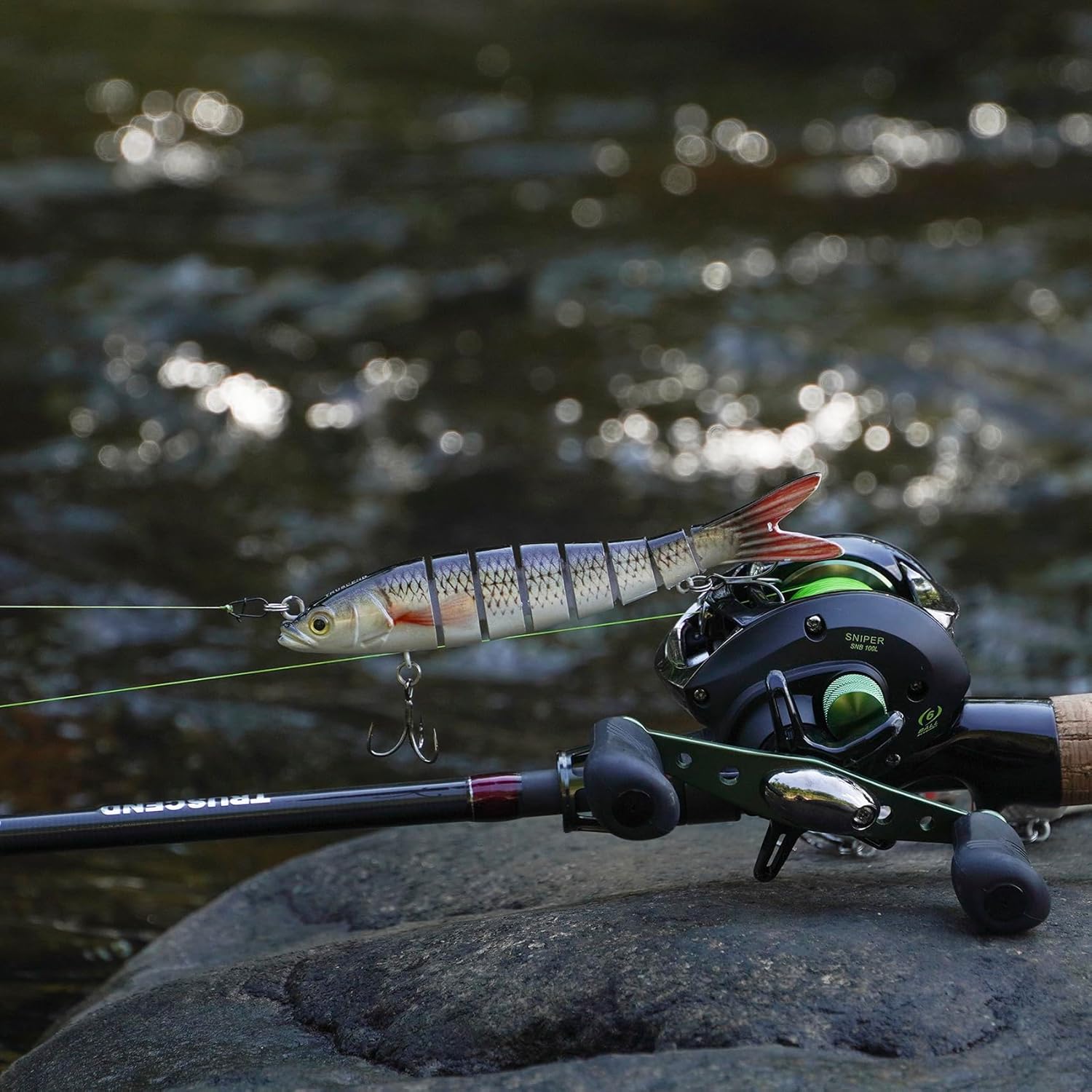 Naturgo Swimmax Easy Catch Fishing Lures with BKK Hooks, Wiggling, Vibrating, Rattling and Gurgling for More Bite, Heavy-Duty Dyneema Fiber Jointed Swimbaits for Bass, Trout, Walleye, Crappie, Pike - 图片 3
