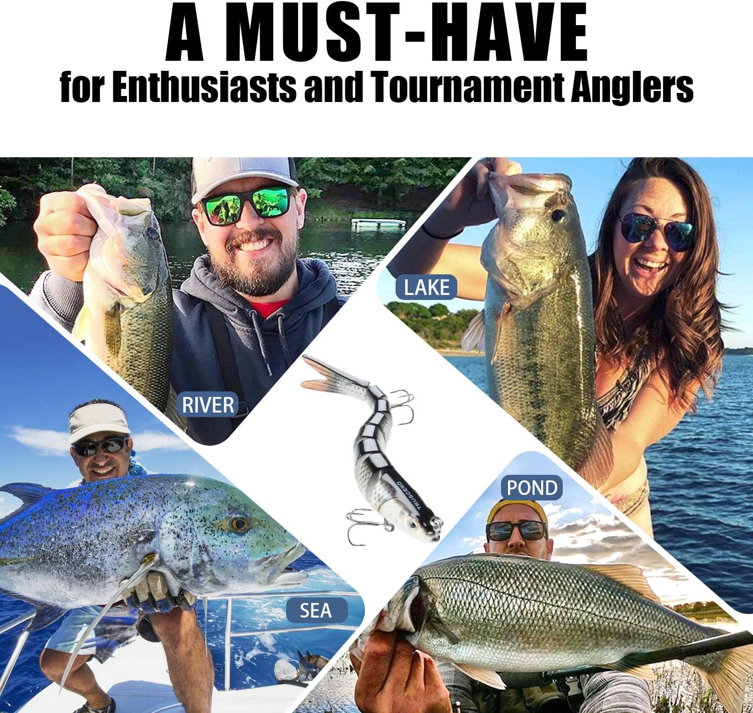Naturgo Swimmax Easy Catch Fishing Lures with BKK Hooks, Wiggling, Vibrating, Rattling and Gurgling for More Bite, Heavy-Duty Dyneema Fiber Jointed Swimbaits for Bass, Trout, Walleye, Crappie, Pike - 图片 4