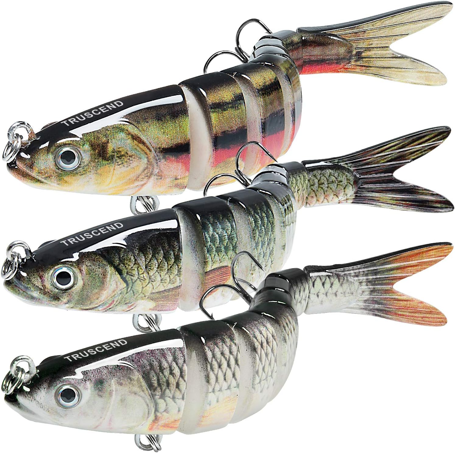 Naturgo Swimmax Easy Catch Fishing Lures with BKK Hooks, Wiggling, Vibrating, Rattling and Gurgling for More Bite, Heavy-Duty Dyneema Fiber Jointed Swimbaits for Bass, Trout, Walleye, Crappie, Pike