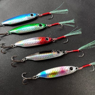 Naturgo Saltwater Jigs Fishing Lures with Ultra-Sharp Hooks, Saltwater Spoon Lure for Tuna Salmon Grouper, Sea Fishing Jigging Lure, Trolling Spoon for Bass Fishing