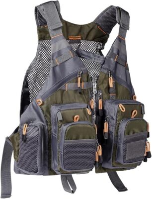 Naturgo Strap Fishing Vest Adjustable for Men and Women, for Fly Bass Fishing and Outdoor Activities